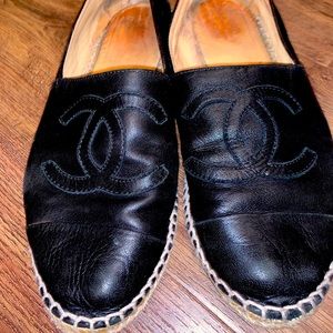 Authentic Chanel lamb skin espadrilles
